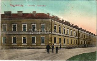 1909 Nagykároly, Carei; Honvéd laktanya. Csókás László kiadása / K.u.k. military barracks (fa)
