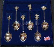 6db-os ezüstözött emlékkanál készlet díszdobozban melyet Károly herceg és Diána esküvőjének tiszteletére bocsátottak ki