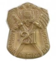 Osztrák-Magyar Monarchia ~1914-1918. 21. Császári Gyalog Hadosztály bronz sapkajelvény, hátoldalon G. GURSCHNER gyártói jelzéssel (34x27mm) T:1- Austro-Hungarian Monarchy ~1914-1918. 21. LANDWEHR INFT. TRP. DIVISON bronze cap badge with G. GURSCHNER makers mark (34x27mm) C:AU