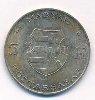 1947. 5Ft Ag "Kossuth" T:1-,2 patina Adamo F8.1