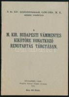 1928 Budapesti vámmentes kikötő szabályzata, 15p