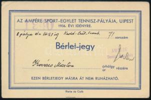 1936 Ampére Sportegylet (Újpest) bérletjegy