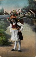 1917 Child with flowers (EK)