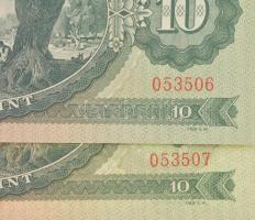 1949. 10Ft (2x) sorszámkövetők "A 476 053506 - A 476 053507" T:I / Hungary 1949. 10 Forint...