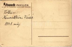 Franck kávé pavilonja az 1941. évi Budapesti Nemzetközi Vásáron, reklámlap. Klösz / Hungarian coffee...