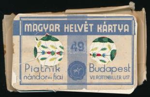 Magyar helvét kártya Piatnik Budapest, eredeti, szakadt papírcsomagolással, kártyák újszerű állapotb...