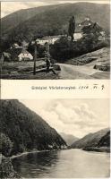 1910 Vöröstorony, Rothenturm, Turnu Rosu, Porcsesd; út, Olt folyópart. Graef Károly kiadása / road, riverside (EK)