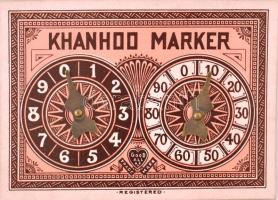 1898 Khanhoo Chinese card game. Kínai kártya paklik, játékleírással, eredeti dobozában, megkímélt ál...
