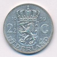Hollandia 1959. 2 1/2G Ag "Julianna" T:2,2- patina Netherlands 1959. 2 1/2 Gulden Ag "...