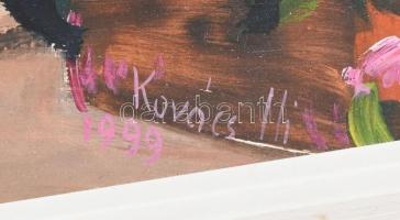 Kovács Ilona (?-): Mediterrán virágzás. Olaj, farost, jelzett, fakeretben. 35x38 cm