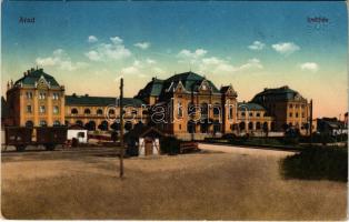 1914 Arad, Indóház, vasútállomás, iparvasút, vonat / railway station, industrial railway, train