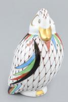 Hollógázi Garden mintás kacsa, kézzel festett porcelán, jelzett, hibátlan, 8,5cm