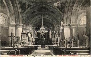 1907 Szatmárnémeti, Satu Mare; Római katolikus székesegyház belső. Reizer János kiadása / cathedral interior