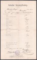 1896-1901 7 db pozsonyi iskolai bizonyítvány