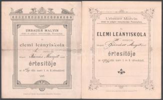 1896-1901 7 db pozsonyi iskolai bizonyítvány