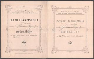 1896-1901 7 db pozsonyi iskolai bizonyítvány