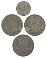 Orosz Birodalom 1872-1915. 5k Ag - 20k Ag (4xklf) T:2-3 patina
Russian Empire 1872-1915. 5 Kopeks A...
