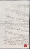 1820 Tahy Antal ítélőmester által aláírt viaszpecsétes eperjesi irat
