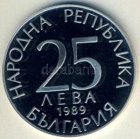 Bulgária 1989. 25L Ag "Labdarúgás" T:PP