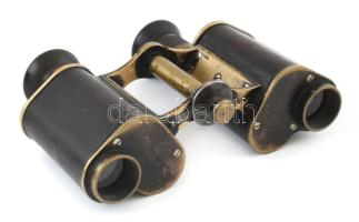Carl Zeiss Jena Feldstecher 8 Fach (8x) távcső, 1900 körül. Réz, bőr borítással. Hibátlan lencsékkel...