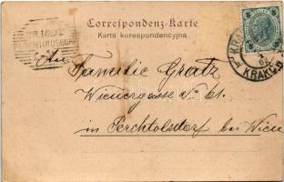 1902 Kraków, Krakkó, Krakau; Sukiennice / Tuchhalle / cloth hall, market (fl)