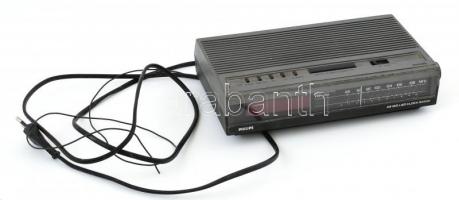 Philips retró ébresztőórás rádió, működőképes, 24x14x6 cm