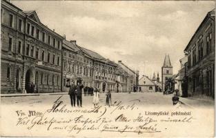1904 Vysoké Myto, Hohenmaut; Litomyslské predmestí / street view, shops (EK)