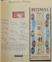 Térkép motívum gyűjtemény albumban, benne sorok és blokkok az egész világból. Főleg postatiszta anya...