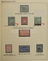 Térkép motívum gyűjtemény albumban, benne sorok és blokkok az egész világból. Főleg postatiszta anya...