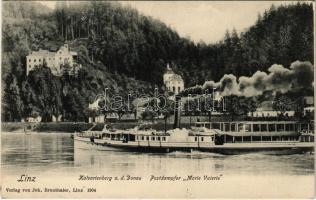 Linz, Kalvarienberg a.d. Donau, Postdampfer Marie Valerie / Danube, steamship (EK)