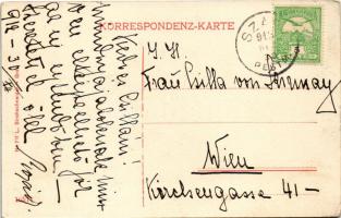 1912 Graz, Annenstrasse (Konvent der Barmherzigen Brüder) / street, shop of Spitzer, tram, road cons...