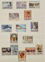 Vegyes külföldi bélyegek A4-es berakóban, benne Svájc, Niger, Francia Polinézia, Szenegál, Csád, Tog...