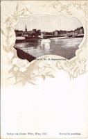 Wien, Vienna, Bécs; Aspernbrücke / bridge. Verlag von Gustav Witte. Serie II. Nr. 2. Art Nouveau, floral frame (EK)