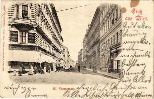 1903 Wien, Vienna, Bécs; Wassergasse / street view, shop of Hermann Engel. Sperlings Postkarten-Verlag (fl)