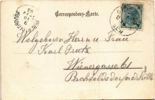 1903 Wien, Vienna, Bécs; Wassergasse / street view, shop of Hermann Engel. Sperling's Postkarte...