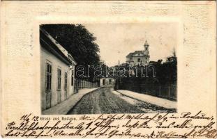 1903 Wien, Vienna, Bécs XXIII. Rodaun, street view, church (fl)