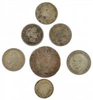 7db vegyes kis ezüstpénz klf országokból, közte Amerikai Egyesült Államok 1914. 1D Ag "Mercury&...