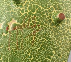 Pesthidegkúti kerámia gyár, Olvashatatlan jelzéssel: Rücskös, retró kerámia tál, hibátlan, 30x12 cm