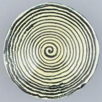 Iparművészeti kerámia tál, etikettel jelzett, hibátlan, d: 20 cm