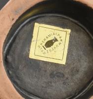 Iparművészeti kerámia tál, etikettel jelzett, hibátlan, d: 20 cm