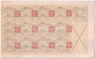 Deés 1880. "Szamosvölgyi Vasút-Társaság" egész törzsrészvénye 500Ft-ról, magyar, osztrák é...