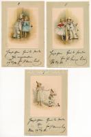 1902 Bohó szerelem - képeslap sorozat 6 litho képeslappal / Clown love - postcard series with 6 litho postcards