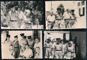 cca 1970 Hivatalos látogatás Izraelben (Kfar Ata / Kiryat Ata), 12 db, többségében hátoldalon pecséttel jelzett fotó, 8,5×12,5 cm
