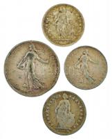 Svájc 1904-1943. 1/2Fr Ag (2xklf) + Franciaország 1913. 50c Ag + 1901. 1Fr Ag T:2-3
Switzerland 190...