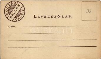 1896 Budapest - Üdvözlet a fellegekből! Eugéne Godard hőlégballonja (Ballon Captif Godard); Kunosy V...