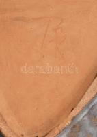 BR jelzéssel: Retró kerámia tál üveg mázakkal, hibátlan, d: 26 cm