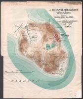 1914 A Turisták Lapja 4 db száma, egyikben Tihany kihajtható színes térképével, kettő borító nélkül