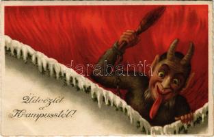 Üdvözlet a Krampusztól / Krampus greeting. litho