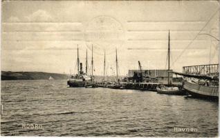 1912 Hobro, Havnen / port, steamship (EK)
