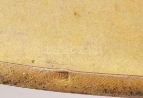 1916 Ezüst cigarettatárca benne 24K arany 5 rubeles érmével (1898 5R Au.) Rajta katonatisztek névalá...